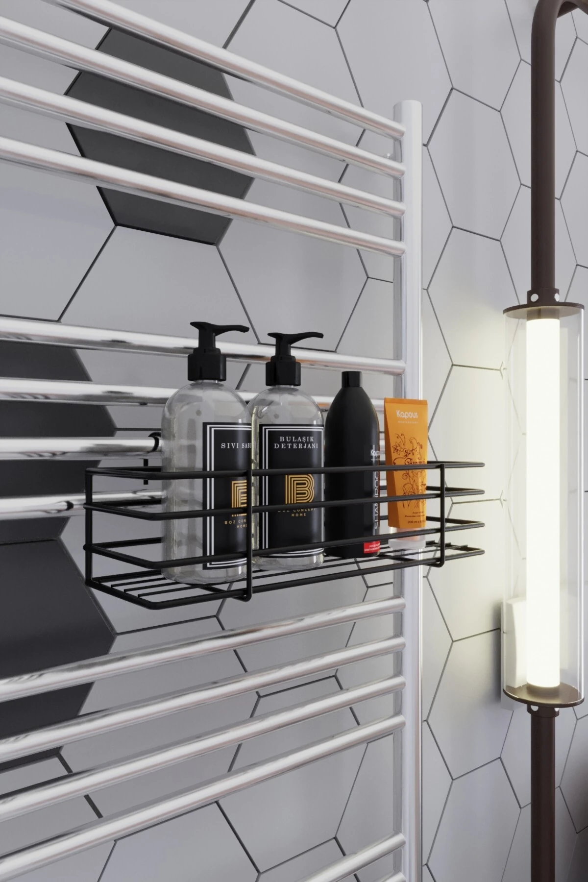 Hazneli Banyo  Aksesuar Makyaj  Kozmetik Sabunluk  Havlupan Banyo Düzenleyici Banyo Rafı