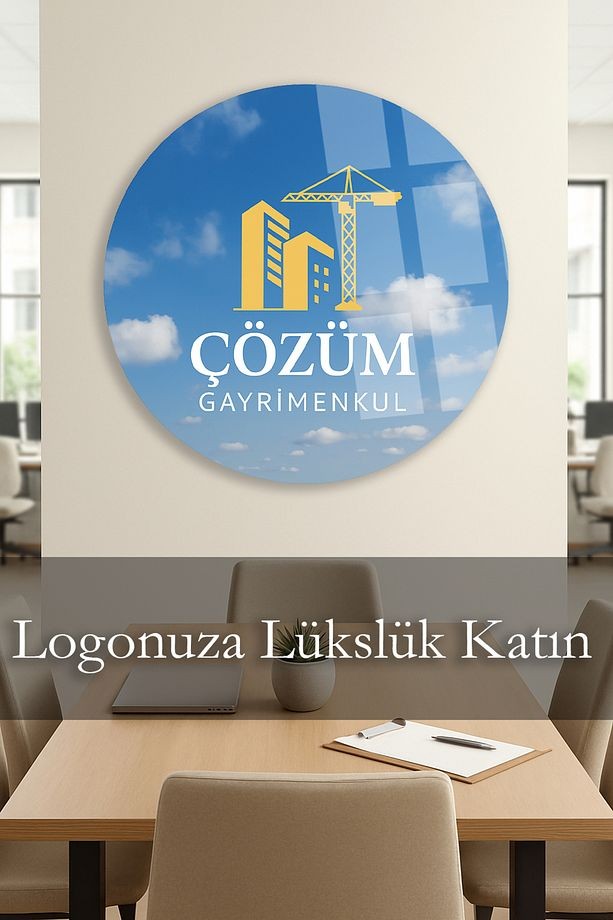 KİŞİYE ÖZEL MODERN YUVARLAK KIRILMAZ CAM TABLO LOGO BASKI, ÖZEL FOTOĞRAF BASKI EV HEDİYESİ TABLO