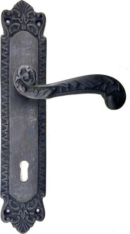 Antika Tarz Dekoratif Pirinç Sultan Yale Kapı Kolu - 270X54MM, Oksit