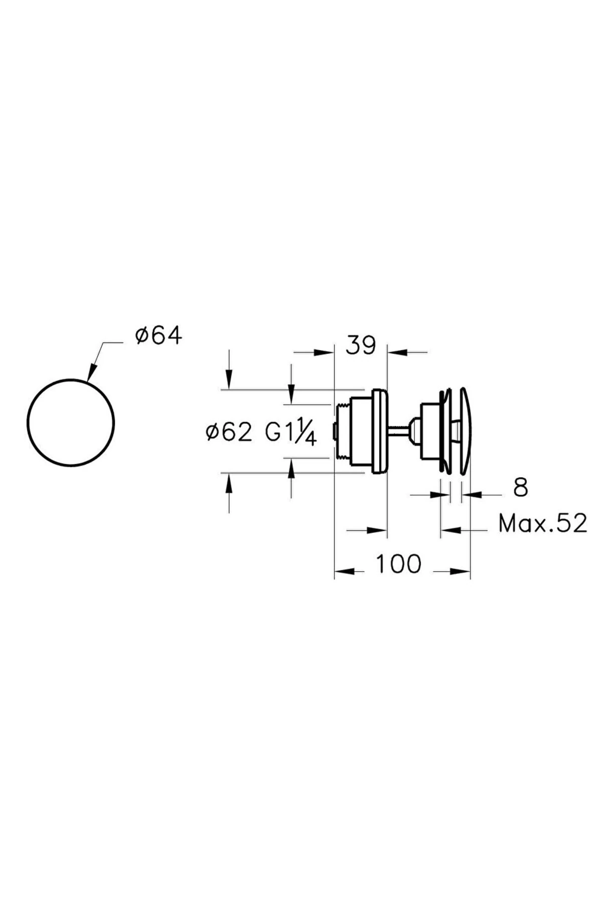 Origin A4514834 Yuvarlak Lavabo Süzgeci, Universal, Sabit, Fırçalı Nikel
