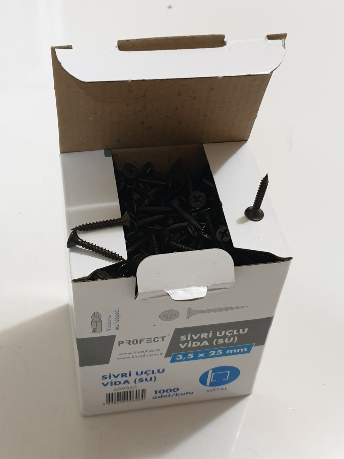 Profect Sivri Uçlu Vida (Su) 3,5 x 25 mm 1000 Adet