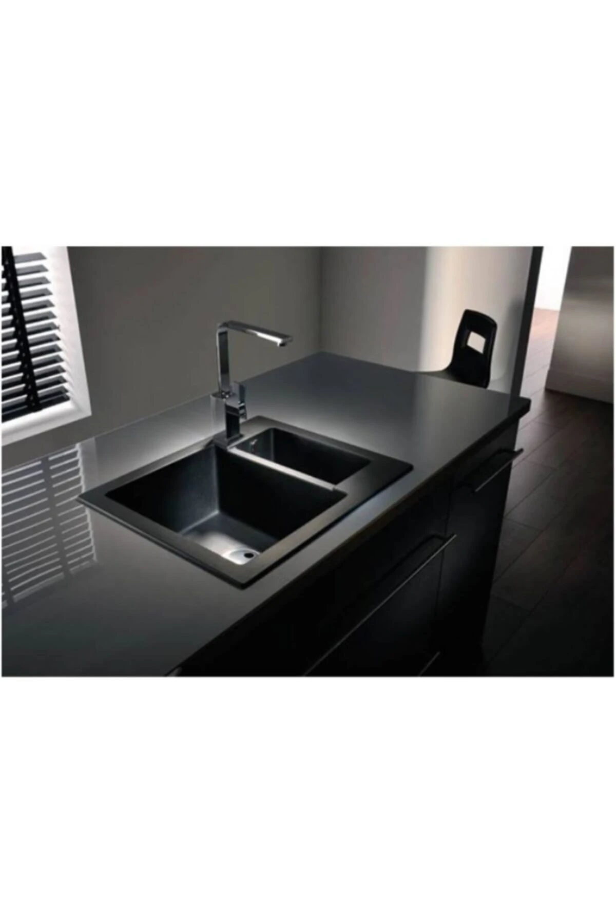 | | 1.5 Göz 50x60 Cm Siyah Granit Evye Sifon