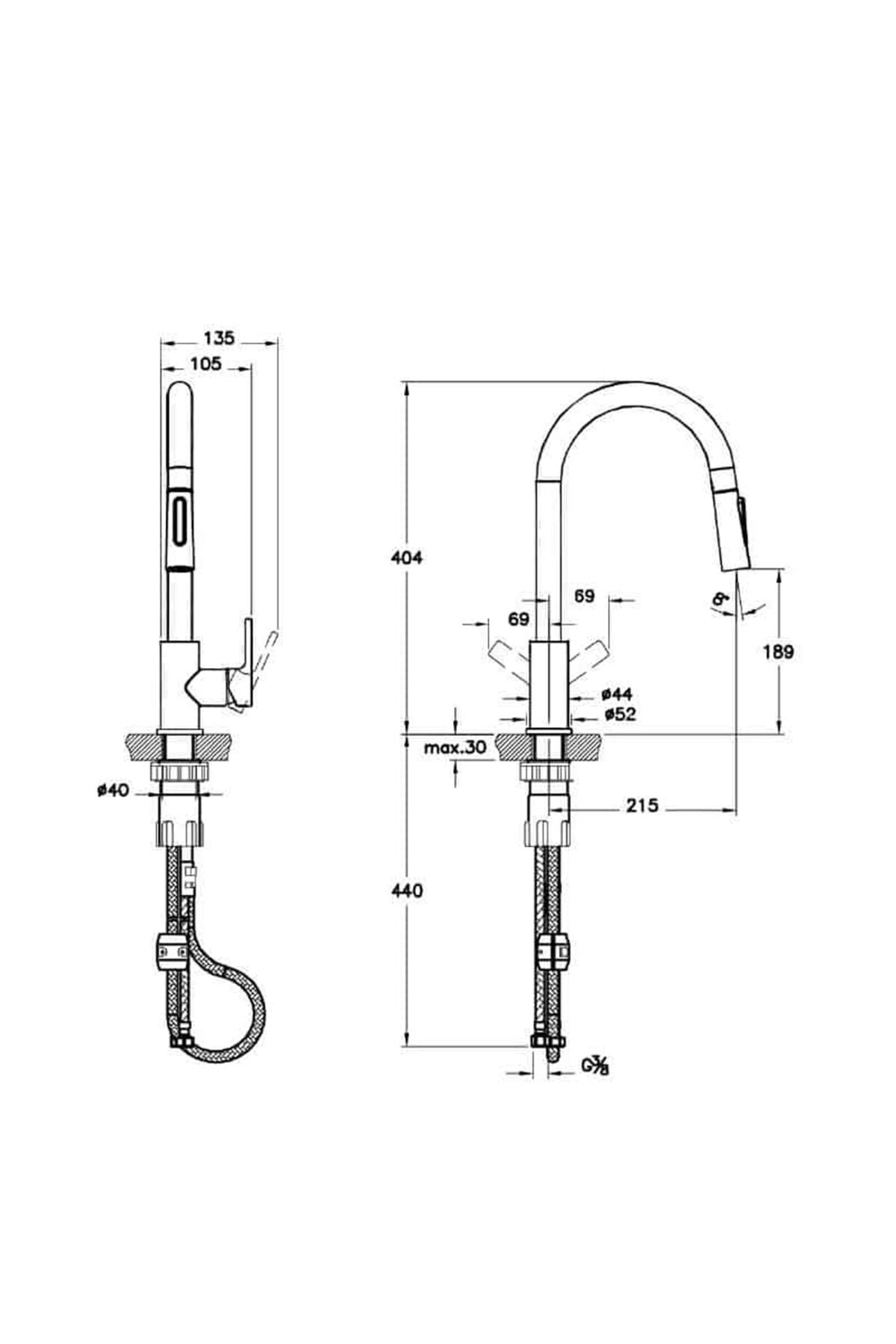 A42145 Maestro Pull-Down Eviye Bataryası A42145