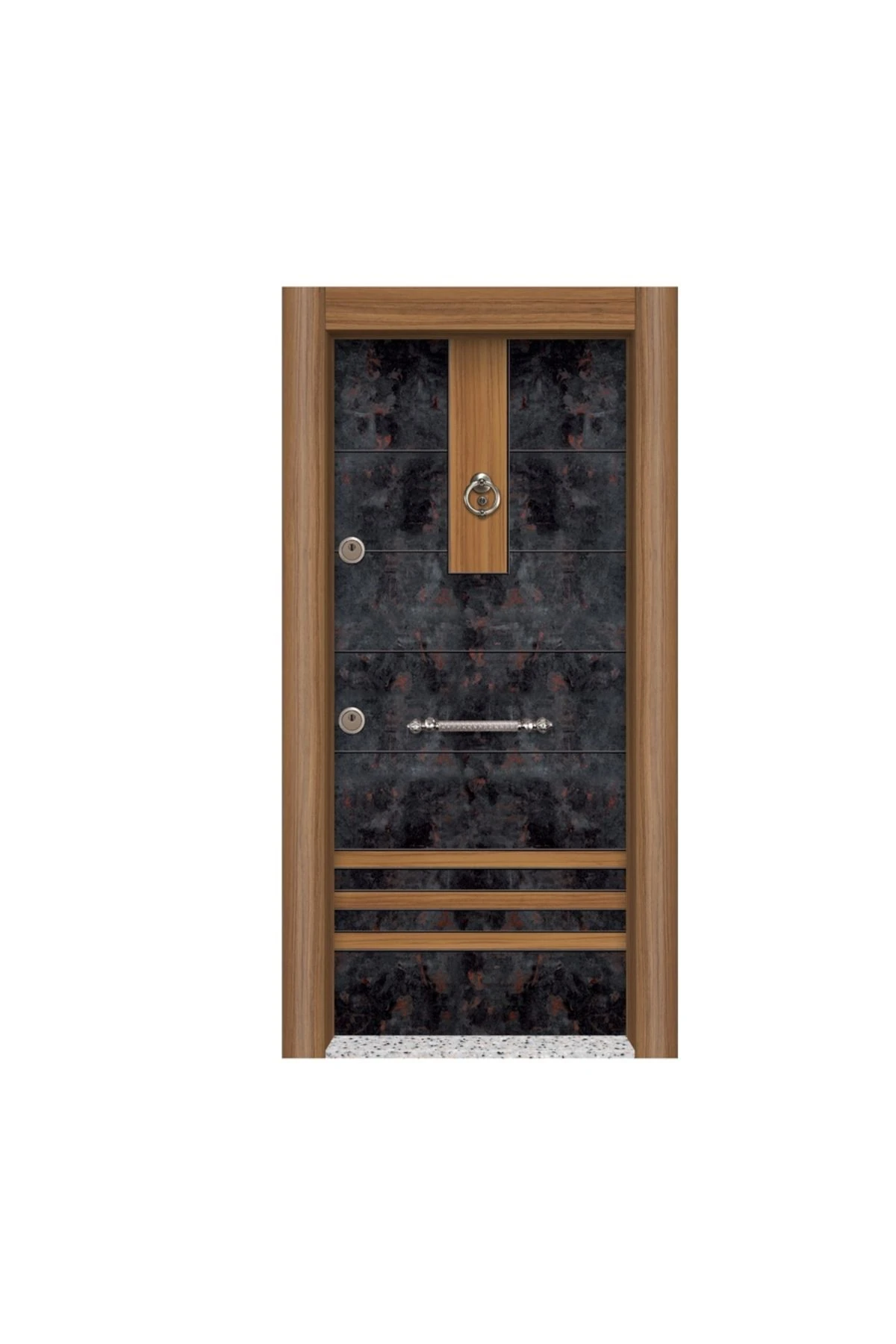 Ahşap Tırnaklı Çelik Kapı Gizli Ayarlı Daire Giriş Kapısı Sağ Açılım