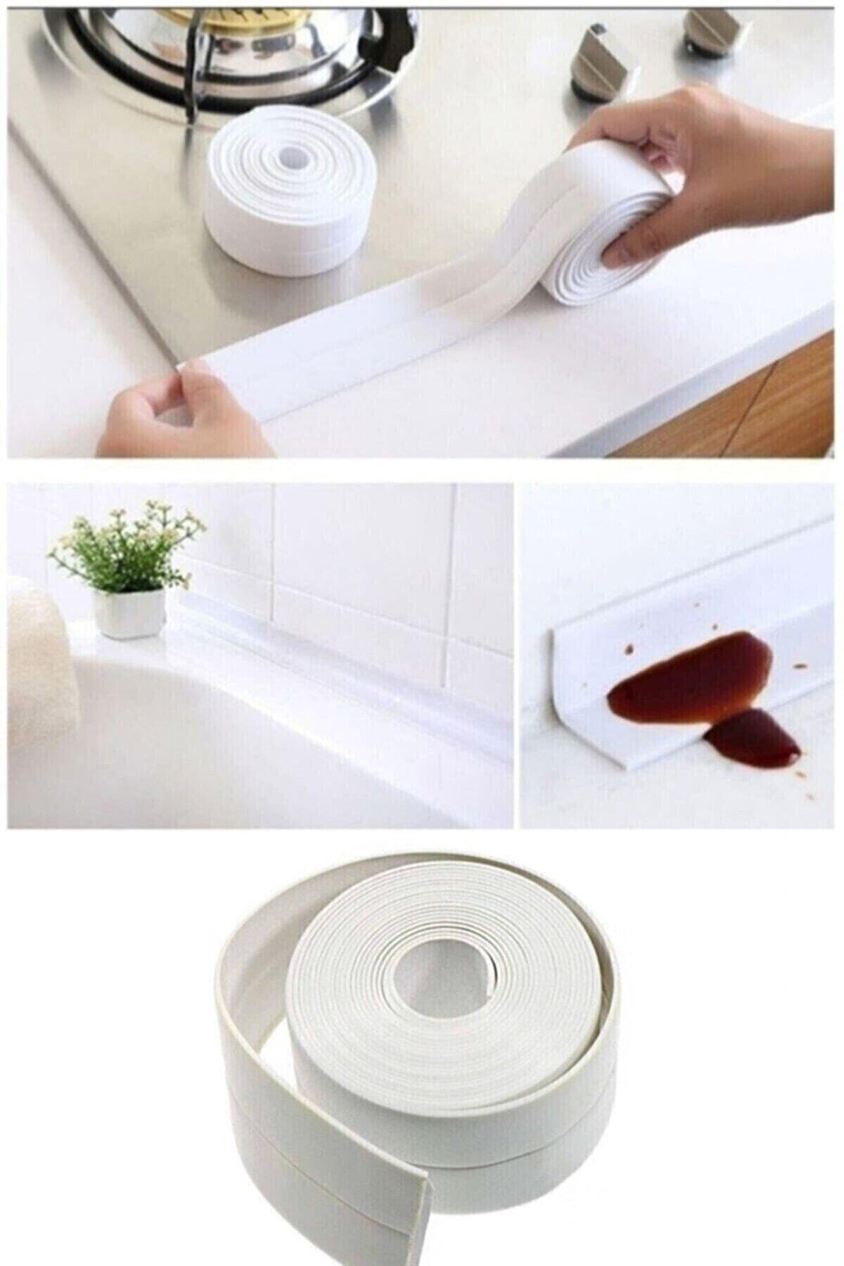 Su Sızdırmaz Banyo Duşakabin Küvet Kenar Mutfak Lavabo Ocak Izolasyon Bandı 3.2 Mt Beyaz