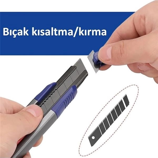 WP212022 18 mm Ağır Hizmet Alüminyum Kasa Maket Bıçağı + 10 Adet Yedek Bıçak