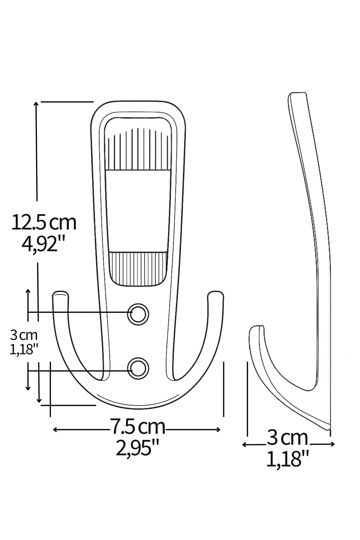 Lotus Siyah Askı, Lüks Vestiyer Askısı, Dolap Askılık, Duvar Askılığı, Portmanto Askı