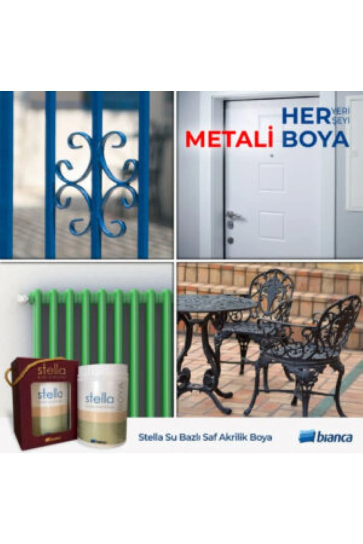 BİANCA STELLA SU BAZLI SAF AKRİLİK YENİ NESİL DÖNÜŞÜM BOYASI 0,5 lt RAL-9002