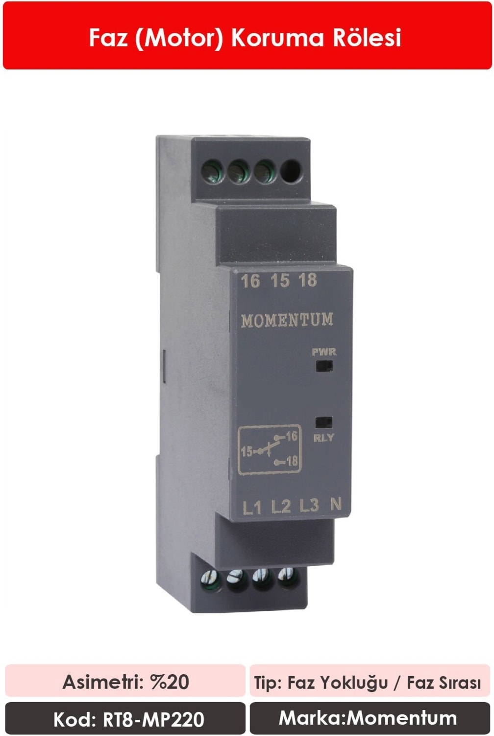 Faz Koruma Rölesi %20 Sabit/ptc RT8-MP220