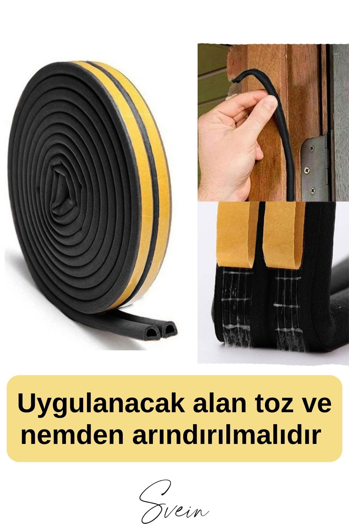 OZKUVVET Premium Kapı Pencere Soğuk Toz Sızdırmaz İzolasyon Fitili Kendinden Yapışkanlı Isı Yalıtım 2x5=10 mt