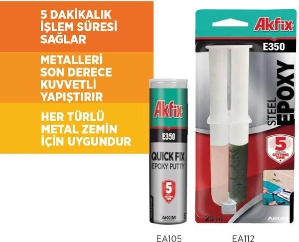 E350 Epoksi Çelik Yapıştırıcı EA112 - 25 ml