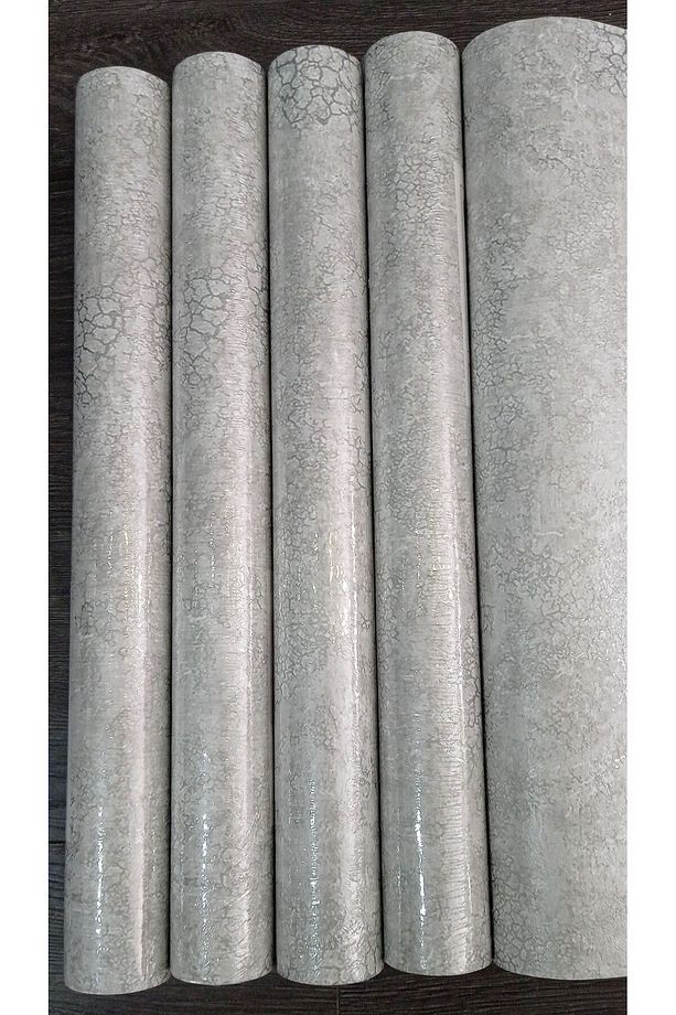 Gümüş detaylı gri renkte silinebilir duvar kağıdı 53 cm genişliğinde 10 metre uzunluğunda