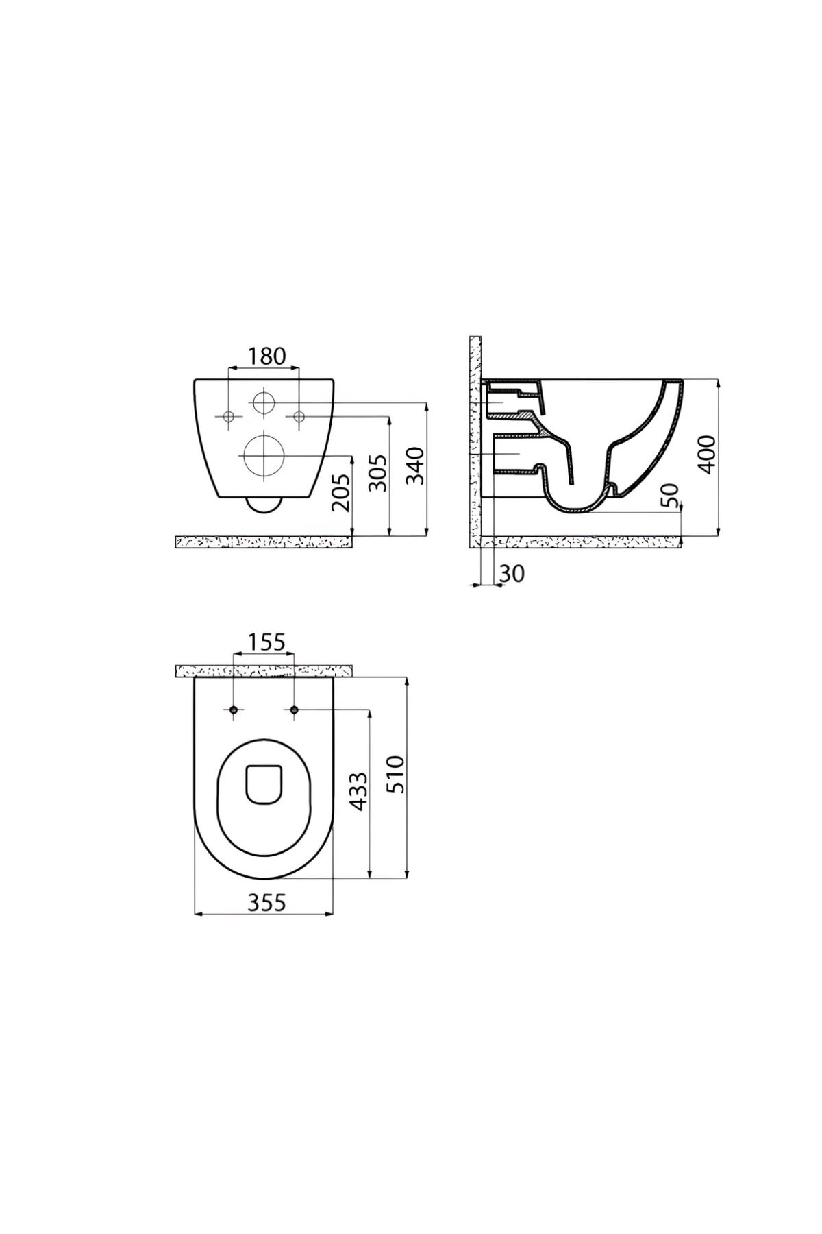Free Beyaz Kanallı Asma Klozet FE320, Duroplast Yavaş Kapak, Terra Gömme Rezervuar Set