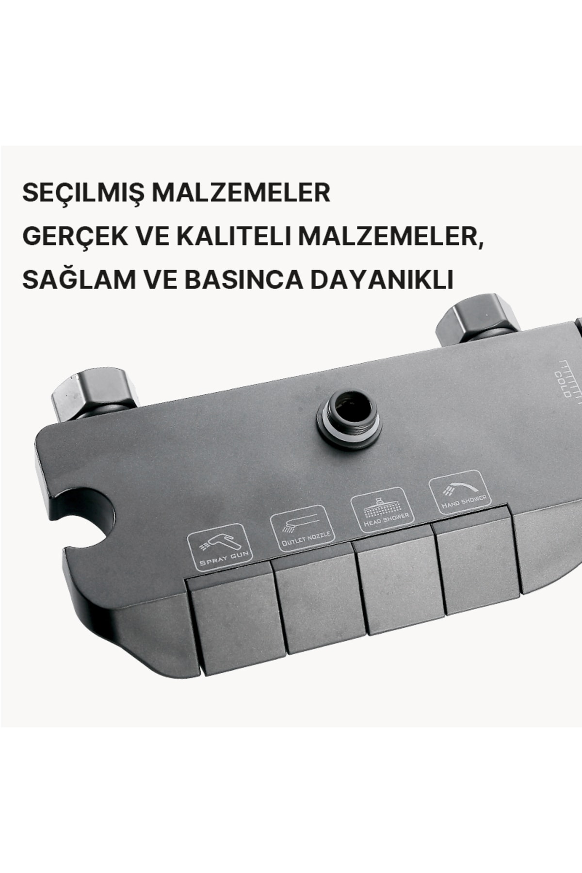 Piano 5 Fonksiyonlu Kendinden Banyo Bataryalı Dijital Akıllı Robot Duş Seti Tepe Duş Seti