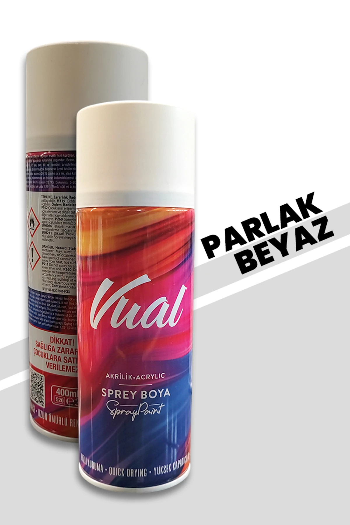 Vual Akrilik Parlak Beyaz Sprey Boya 400 ml - RAL 9010
