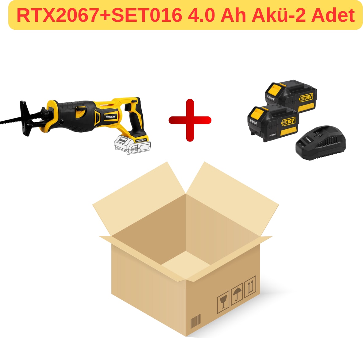 RTX2067 18V Akülü Kömürsüz Tilki Kuyruğu+ SET016 4.0 Ah Akü Seti̇-2 Ad RTX1804-RTX1808