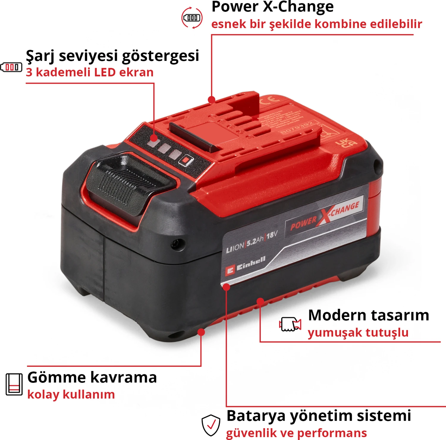 5.2 Ah Plus Akü Power X-Change (Li-Ion Akü, 18 V, 5.2 Ah, Tüm Power X-Change cihazları ile uyumlu) - 4511437