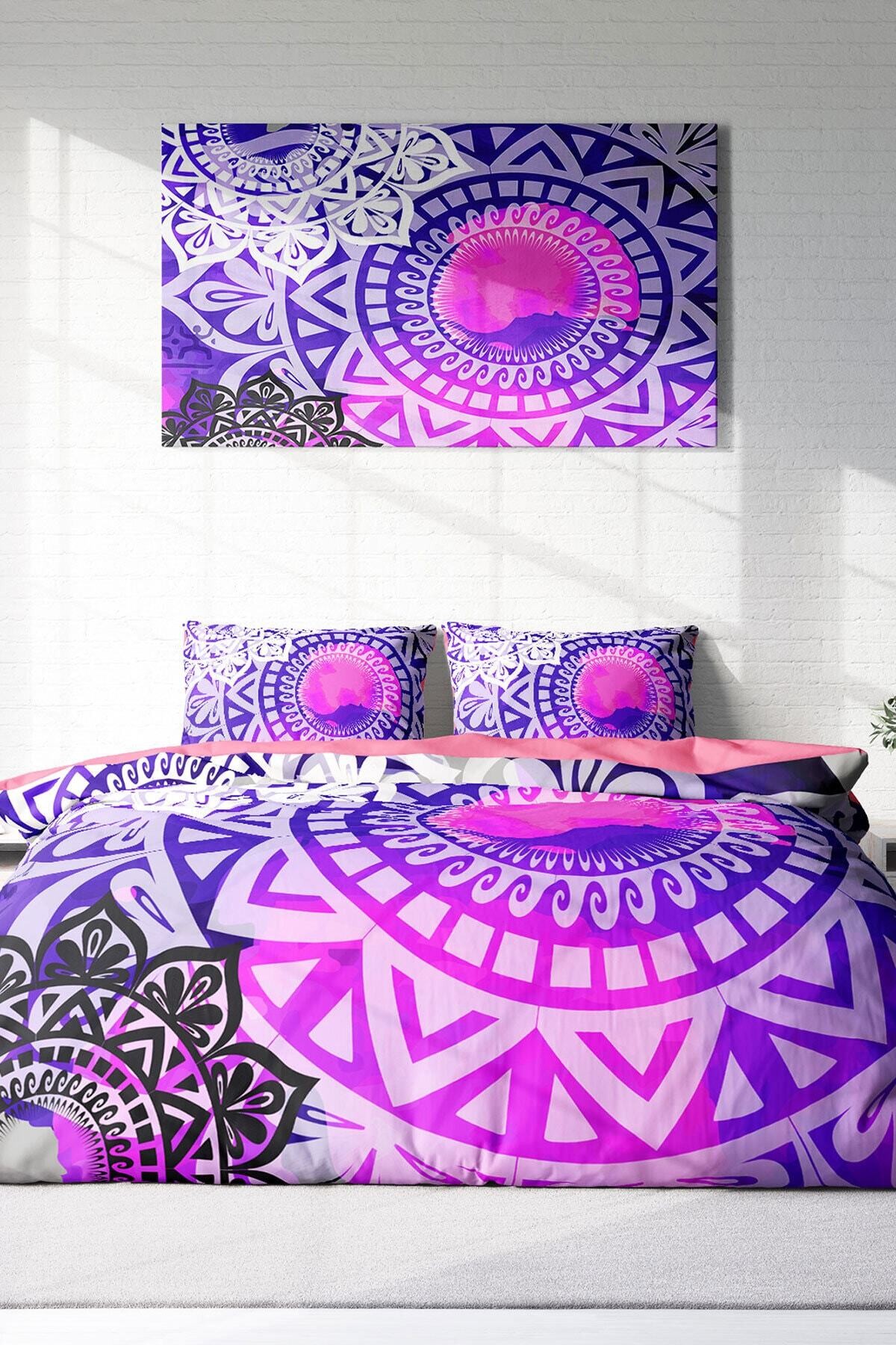 Kıng Sıze Purple Ring 3d Çift Kişilik Nevresim Takımı 220x240cm