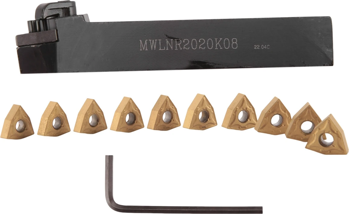 20MM Torna Torna Takım Tutucu Seti MWLNR2020K08 + 10 WNMG0804 Karbür Uçlar (Yurt Dışından)