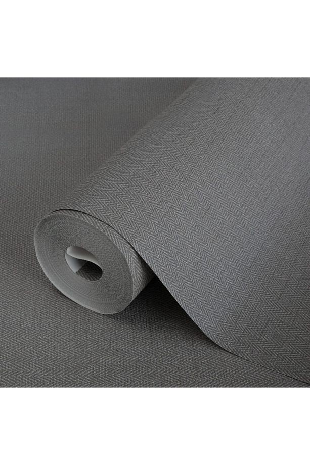 3701 Serıe | Dokuma Tweed Gibi Doku Ile Duvar Kağıdı (3701-6 : Gri)