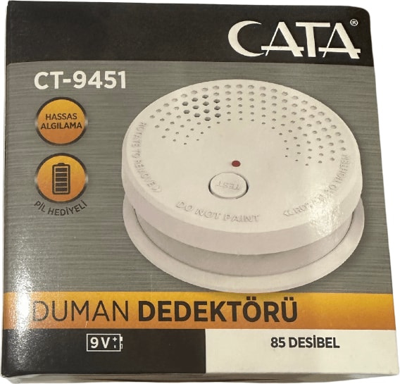 CT-9451 85 Desibel Hassas Algılamalı Pilli Duman Dedektörü (4 Adet)