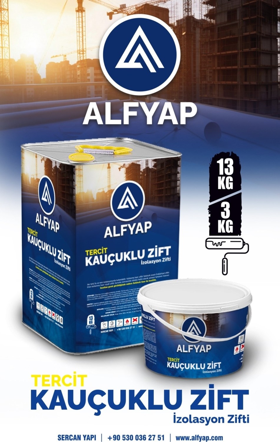 Kauçuklu Zift Izolasyon Zifti 13 kg