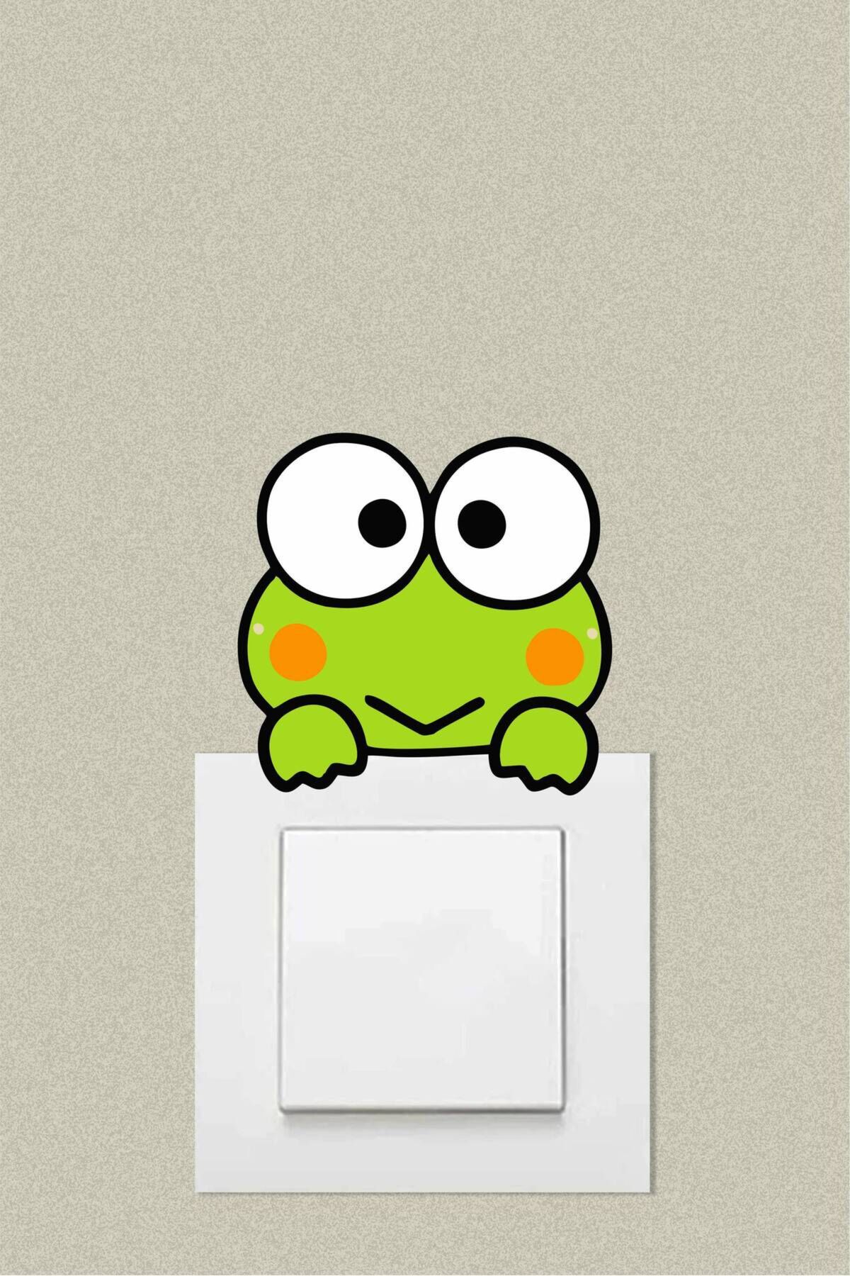 Sevimli Keroppi Kurbağa Dekoratif Priz Sticker 10x9 cm