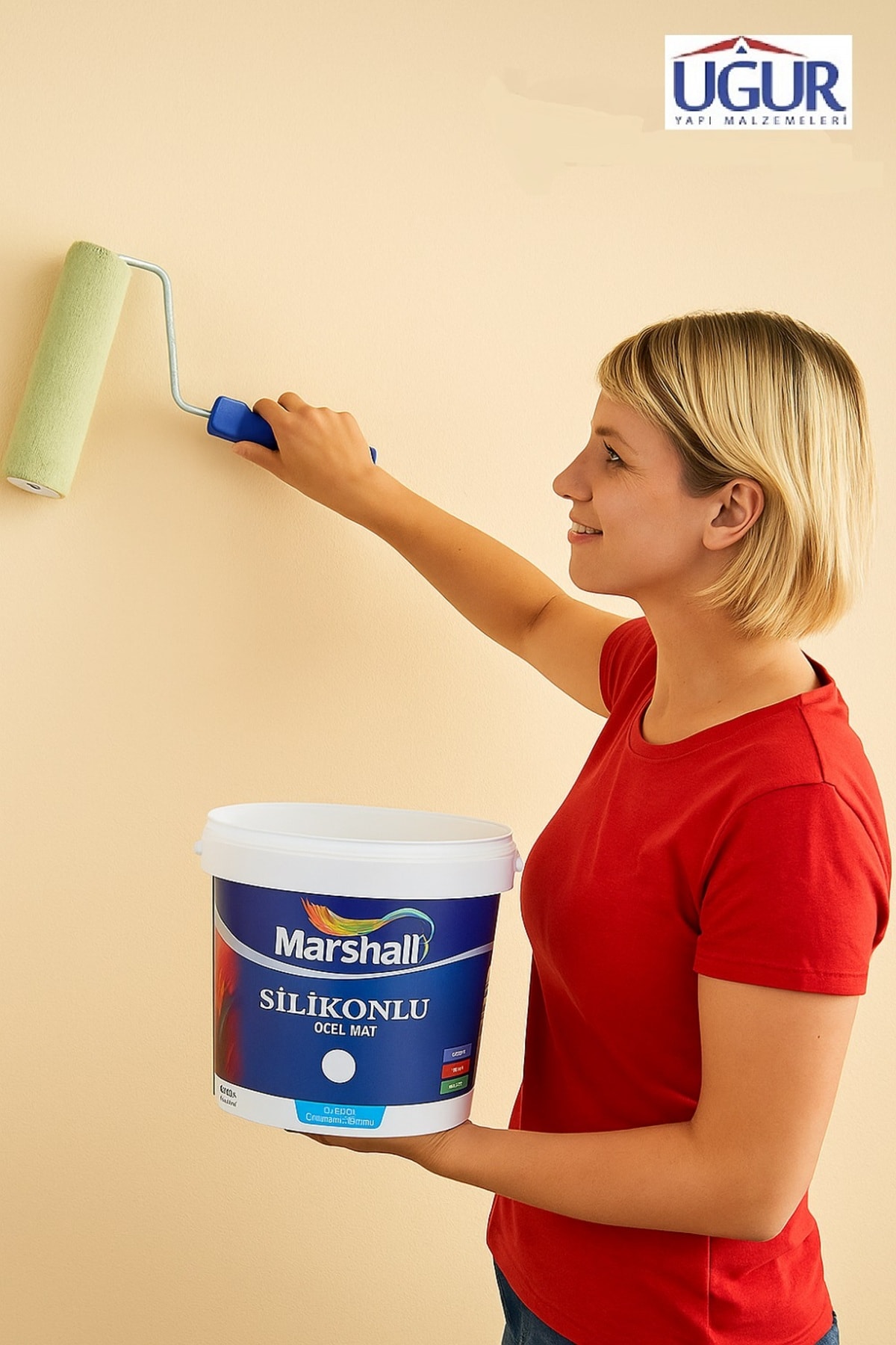 MARSHALL Silikonlu Özel Mat Silinebilir Iç Cephe Duvar Boyası 7.5 L - Yeni Kırık Inci