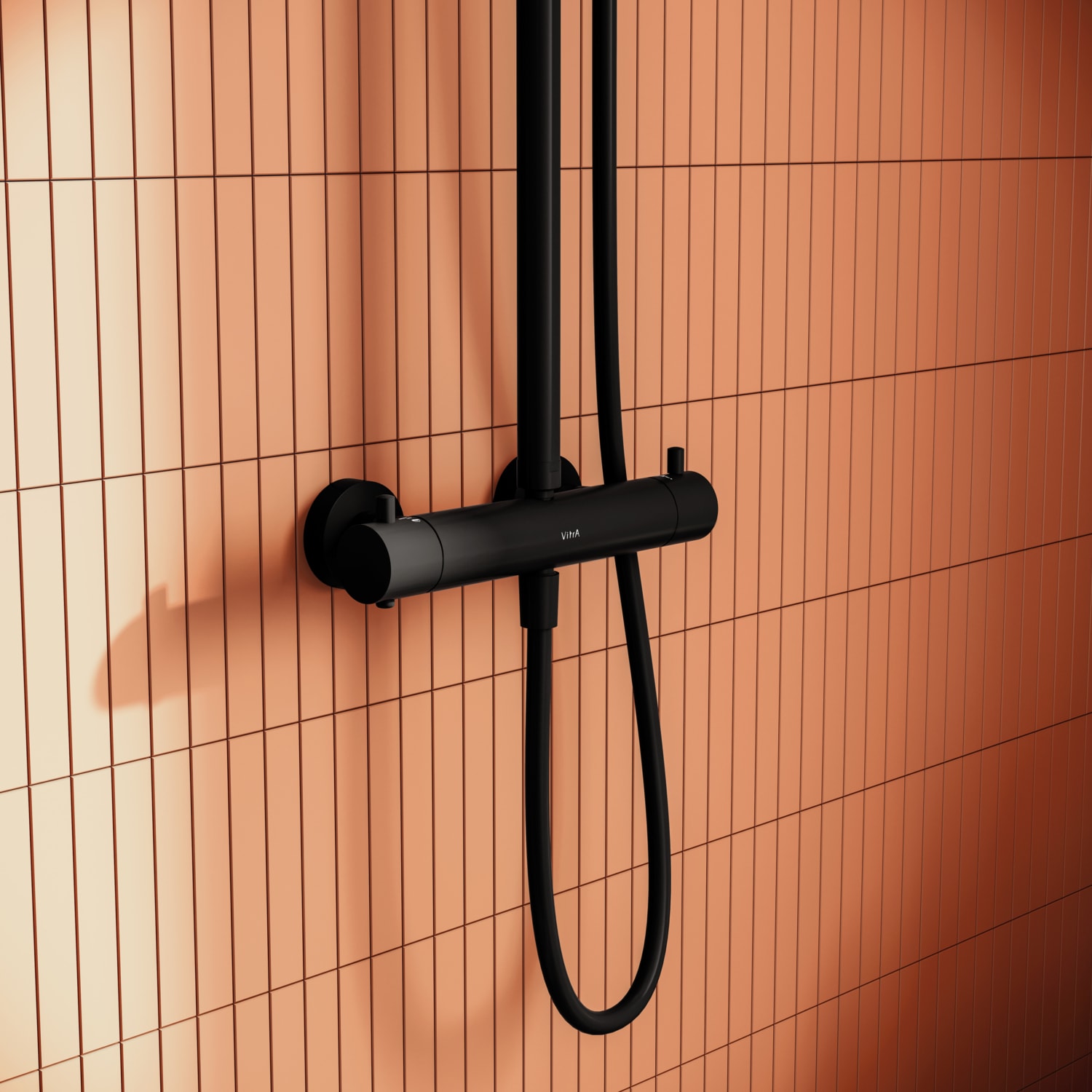 AquaHeat Bliss 240 A4720536 2F Termostatik Duş Sistemi, Mat Siyah