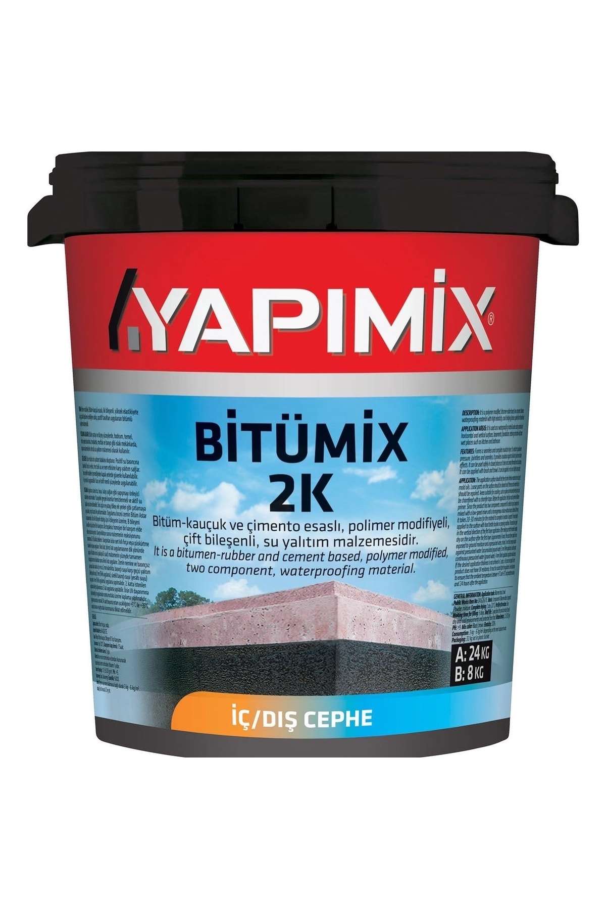 Bitümix 2k Bitüm Kauçuk Esaslı Çift Bileşenli Su Yalıtım Malzemesi