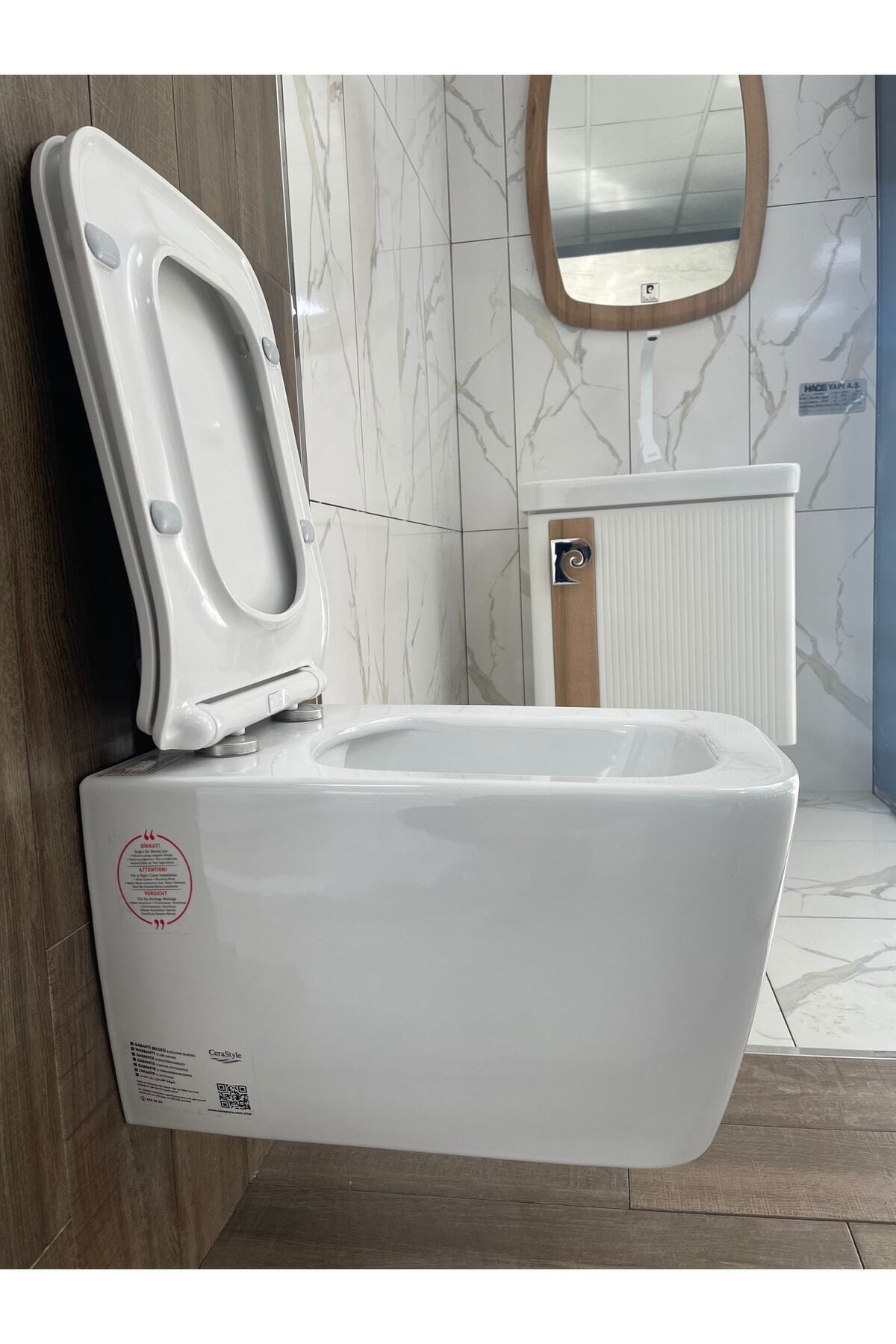Hera Kanalsız Asma Klozet  Yavaş Kapanır Kapak