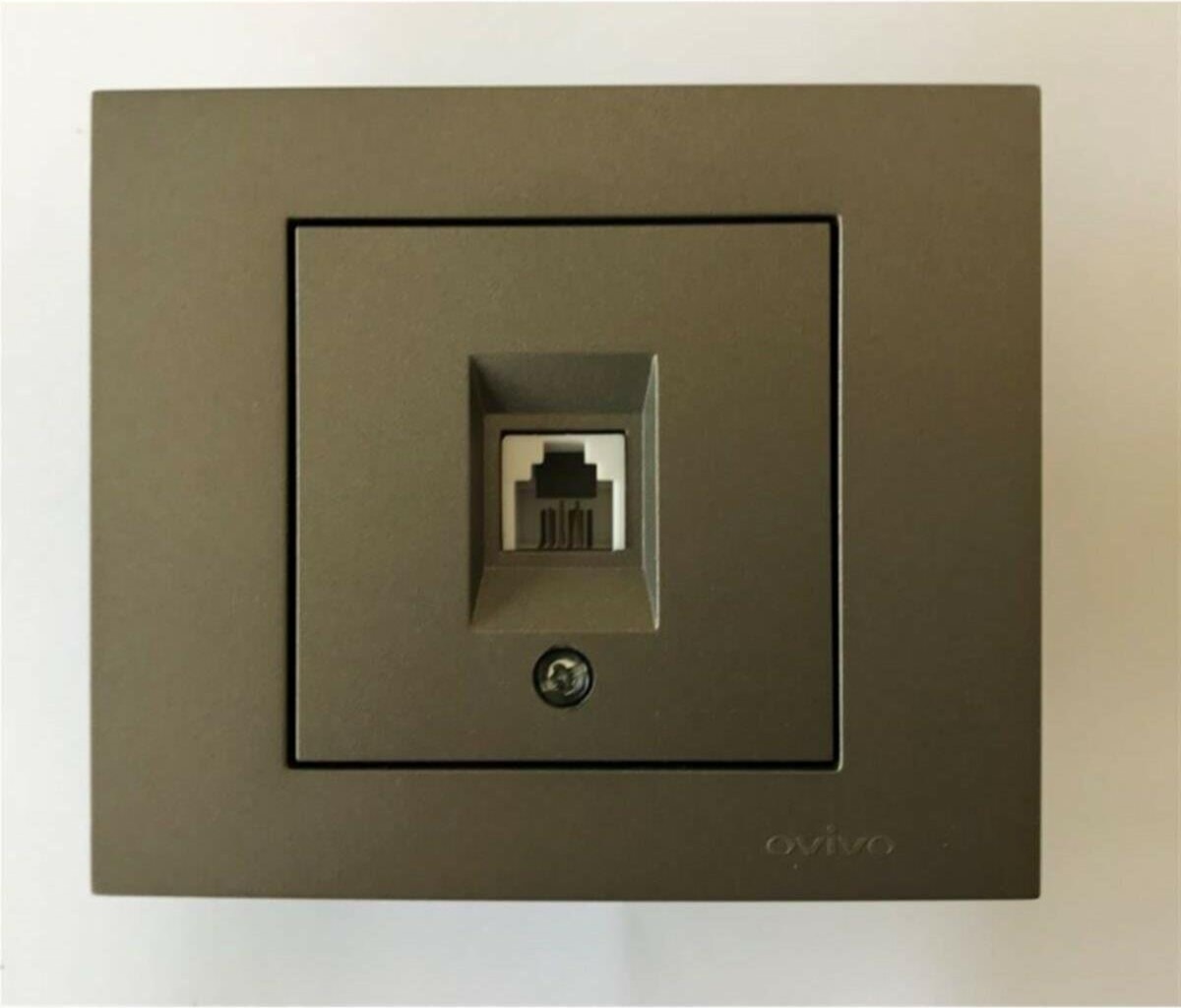 Grano Antrasit Numeris Telefon Prizi Cat3+Çerçeve Dahil