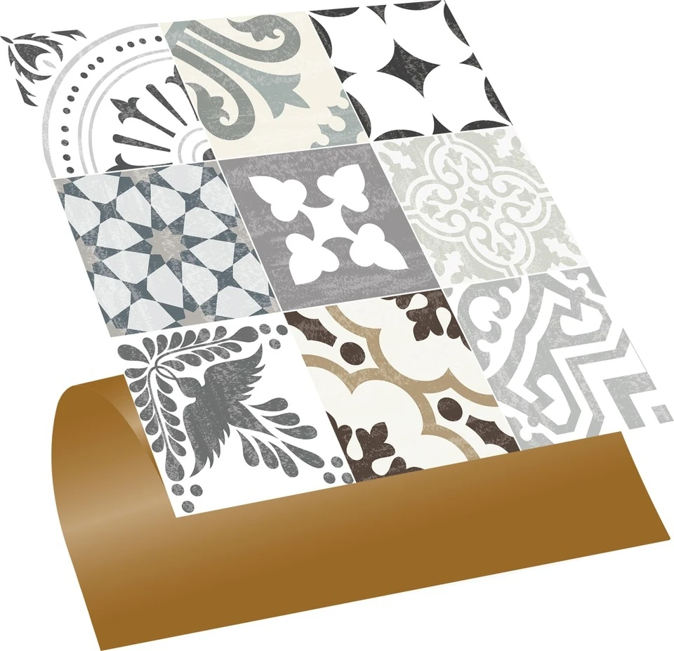 Kendinden Yapışkanlı Karma Londra Desenli Pvc Karo 30X30 cm (33 Adet) 3m2