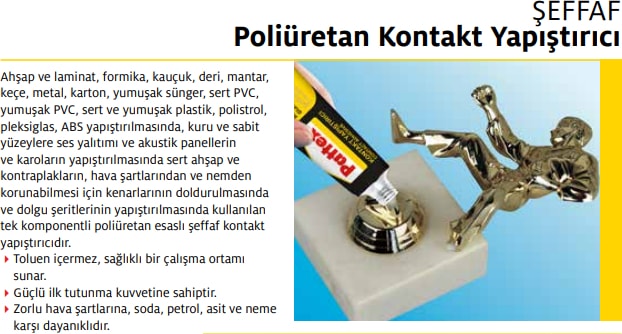 Pattex Şeffaf Poliüretan ( Metal , Plastik , Cam ) Kontakt Yapıştırıcı 50 gr