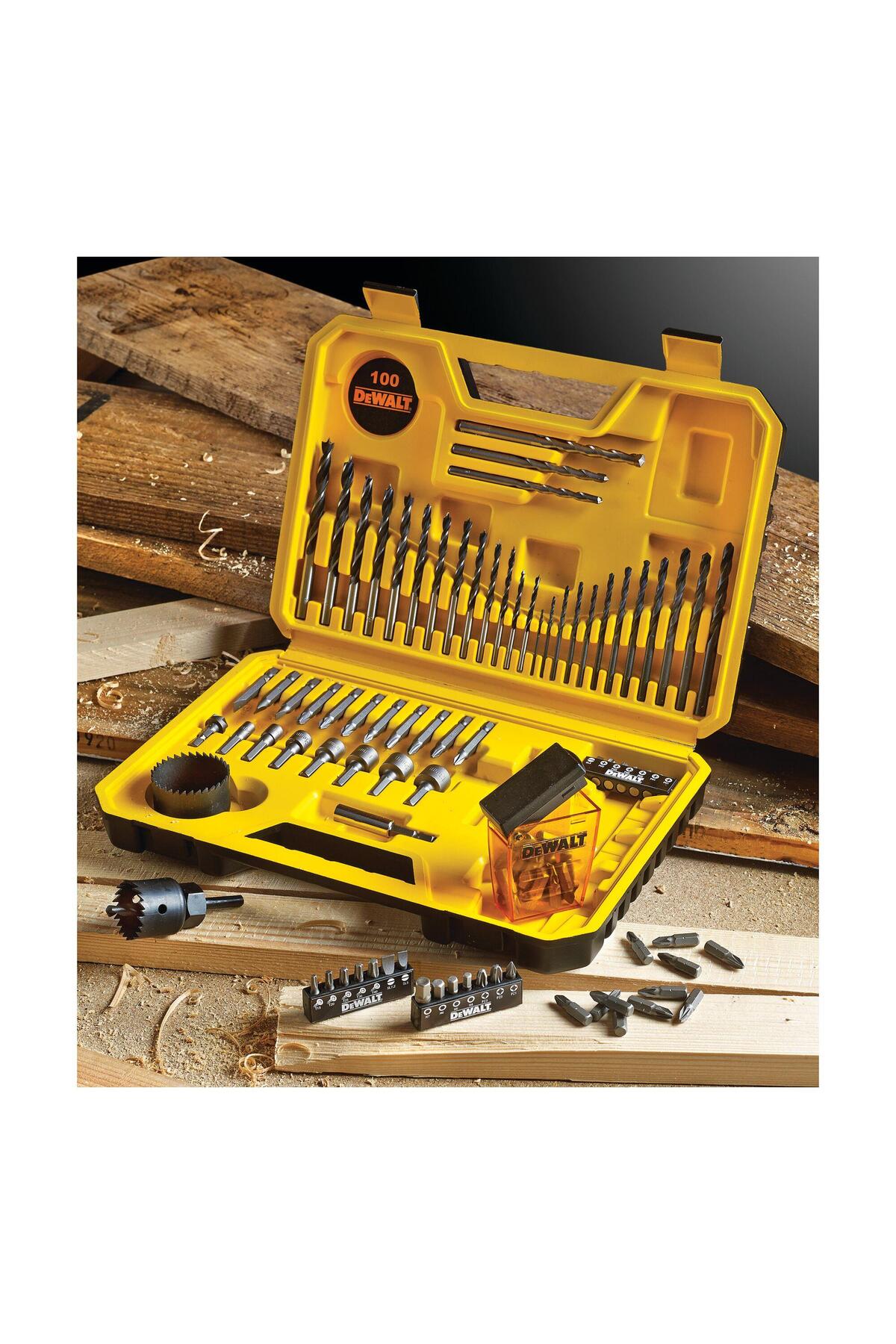 Dt71563-qz 100 Parça Metal, Ahşap, Duvar, Vidalama, Testere Matkap Ucu Seti