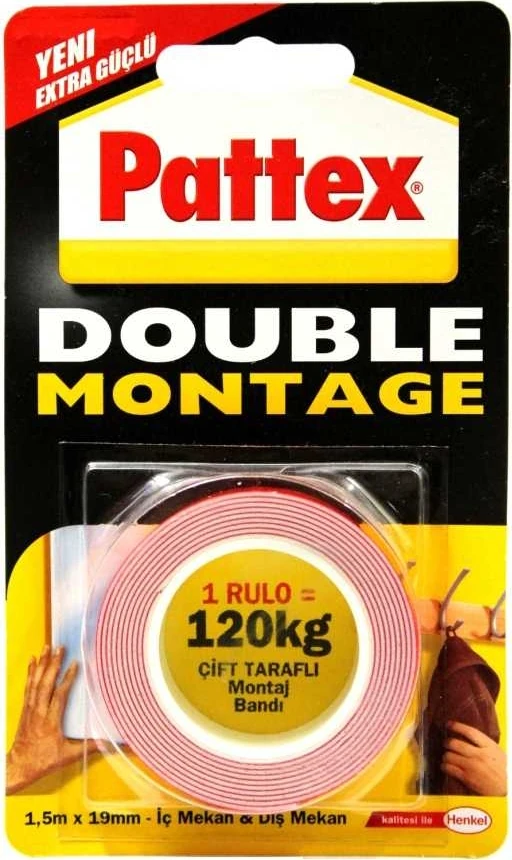 Henkel  Double Montage 120 kg Montaj Banti 19 mm 1,5 Metre