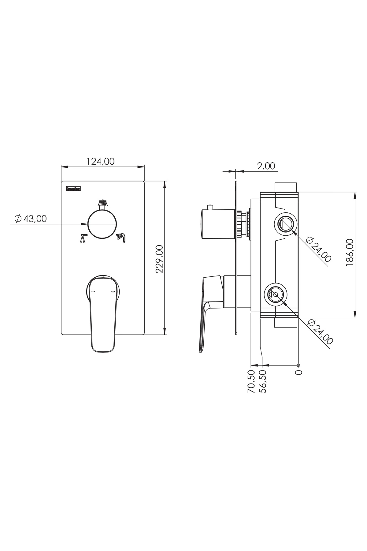 Ciera Pro Üç Yönlü Duş Seti-Altın