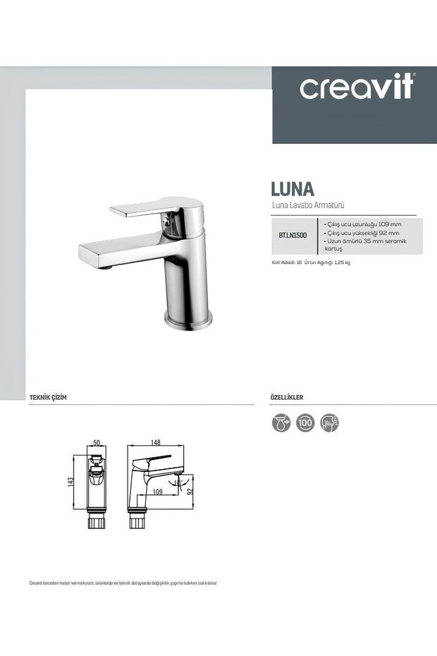 Luna Batarya Seti 3'Lü Banyo-lavabo-Evye