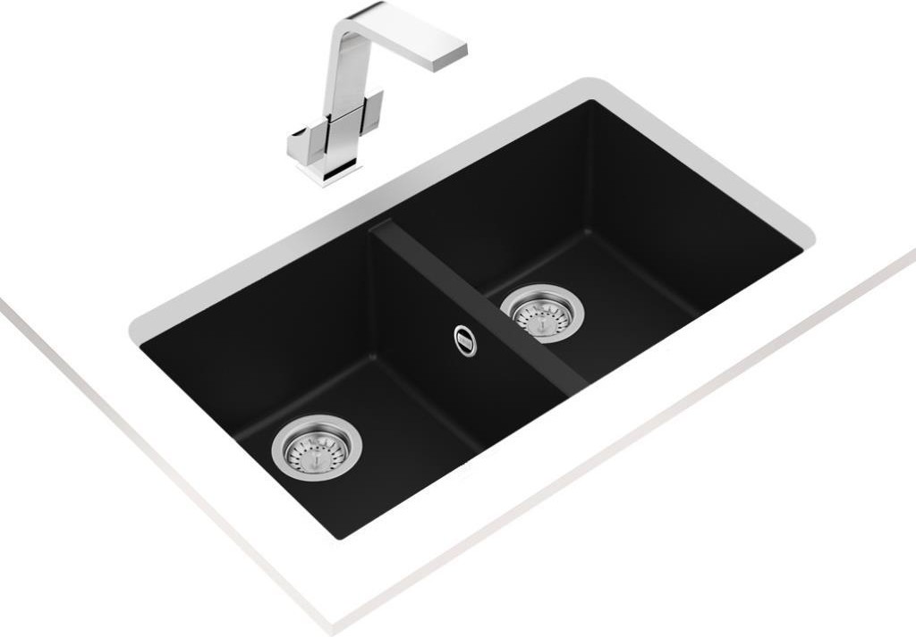 Square 760 Tg Tezgah Altı Siyah Granit Evye