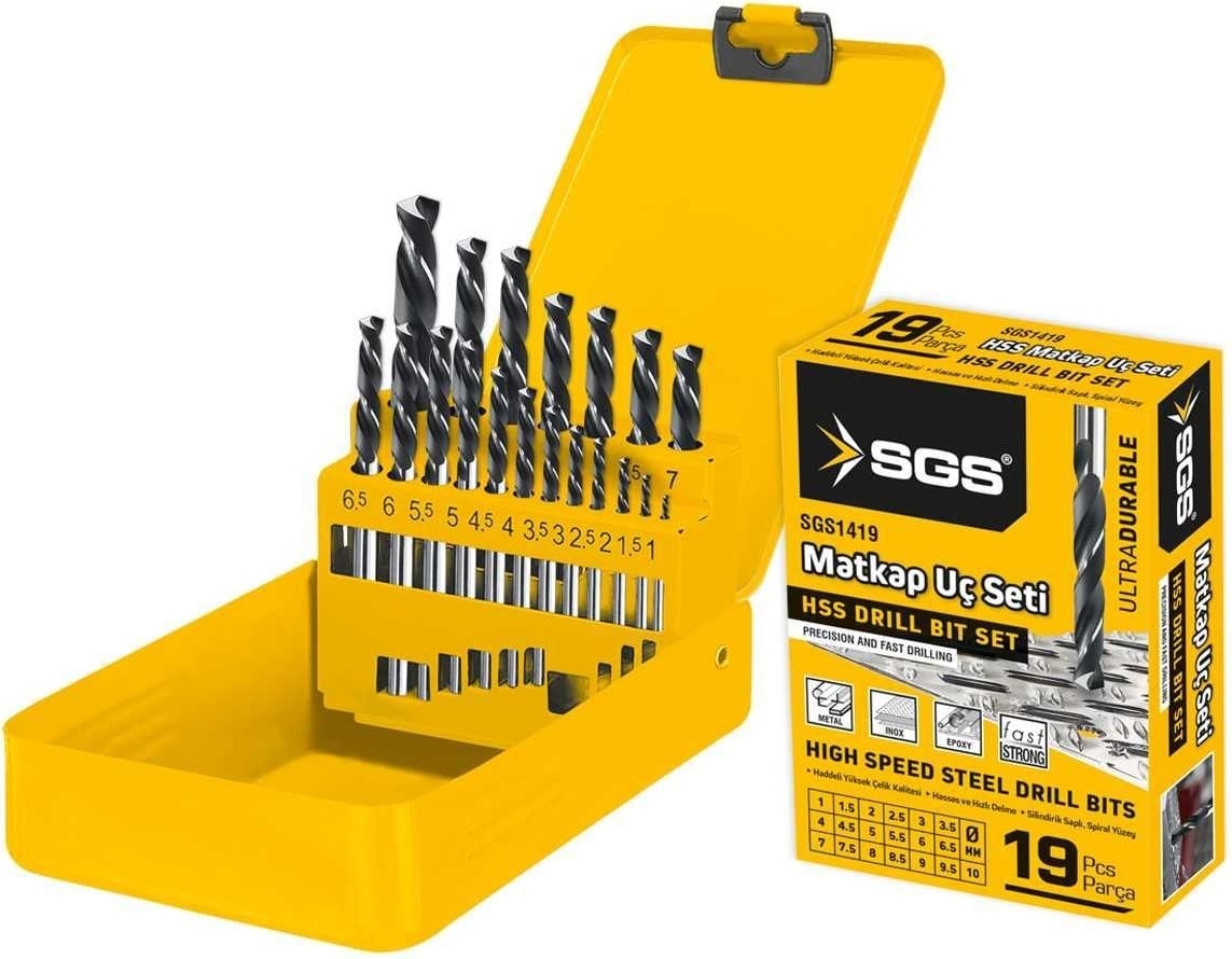 SGS 1419 Hss Matkap Ucu Seti 19 Parça