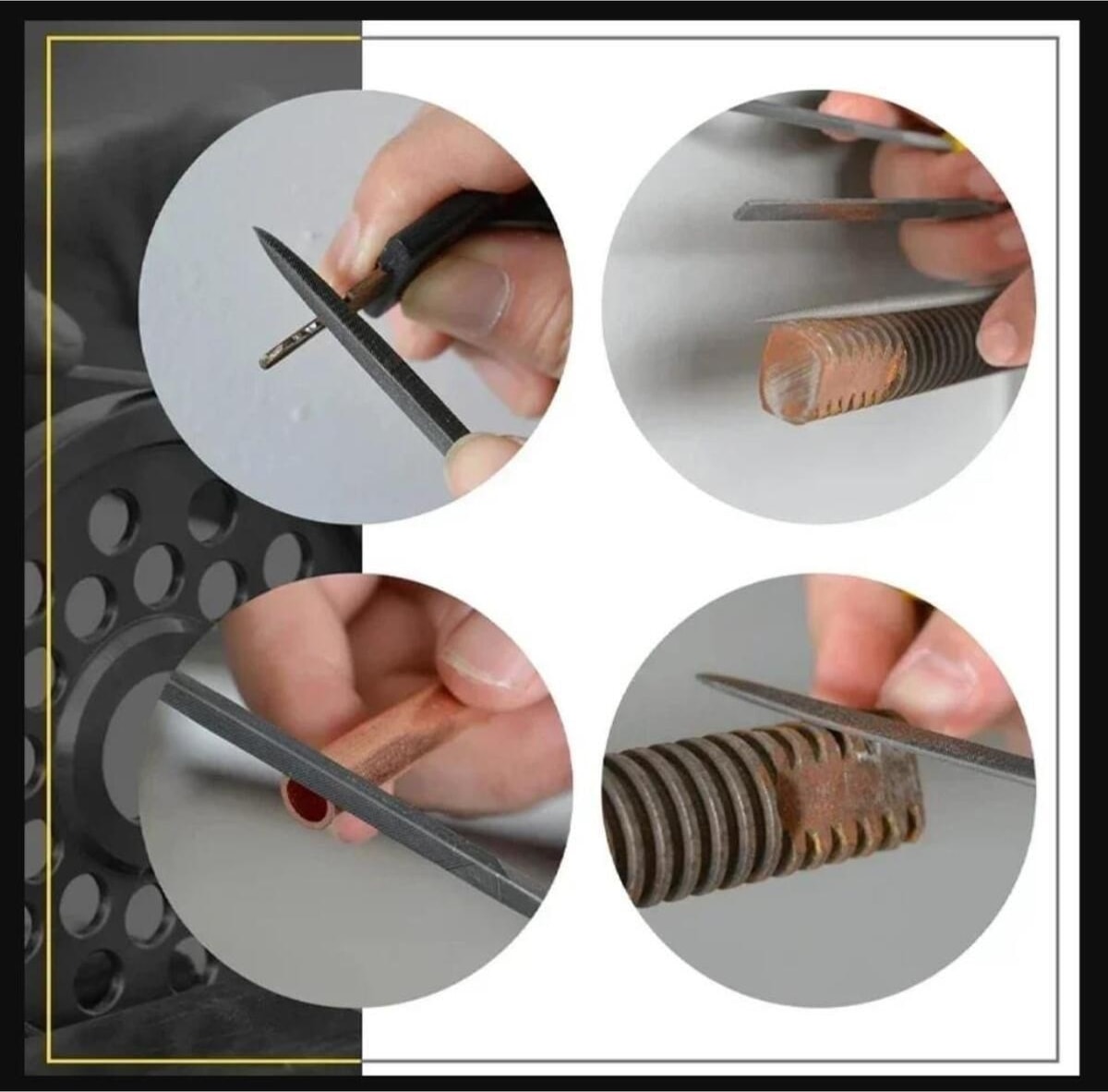Hobi Ege Seti 6 Parça Mini Eğe İğne Model Demir Metal Törpü Eğe 18 cm Metal Elmas Gümüş İğne Seti