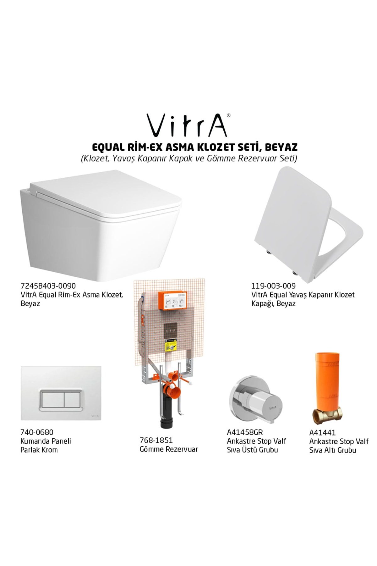 Equal Rim-ex Asma Klozet Ve Soft Kapak Seti - Beyaz