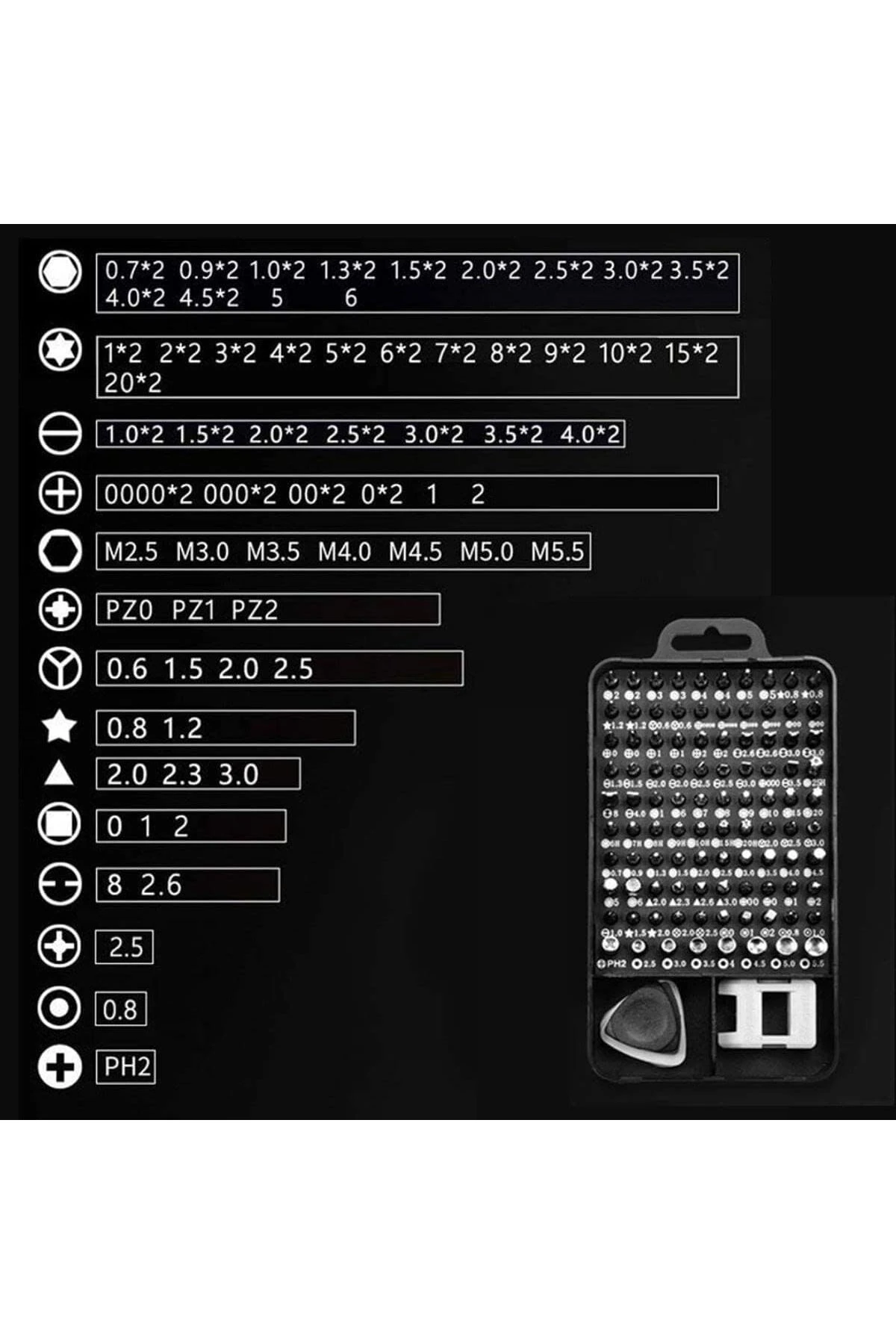 115 Parça Manyetik Tornavida Seti – Profesyonel Onarım Kiti, Laptop, Telefon, Saat Tamiri İçin