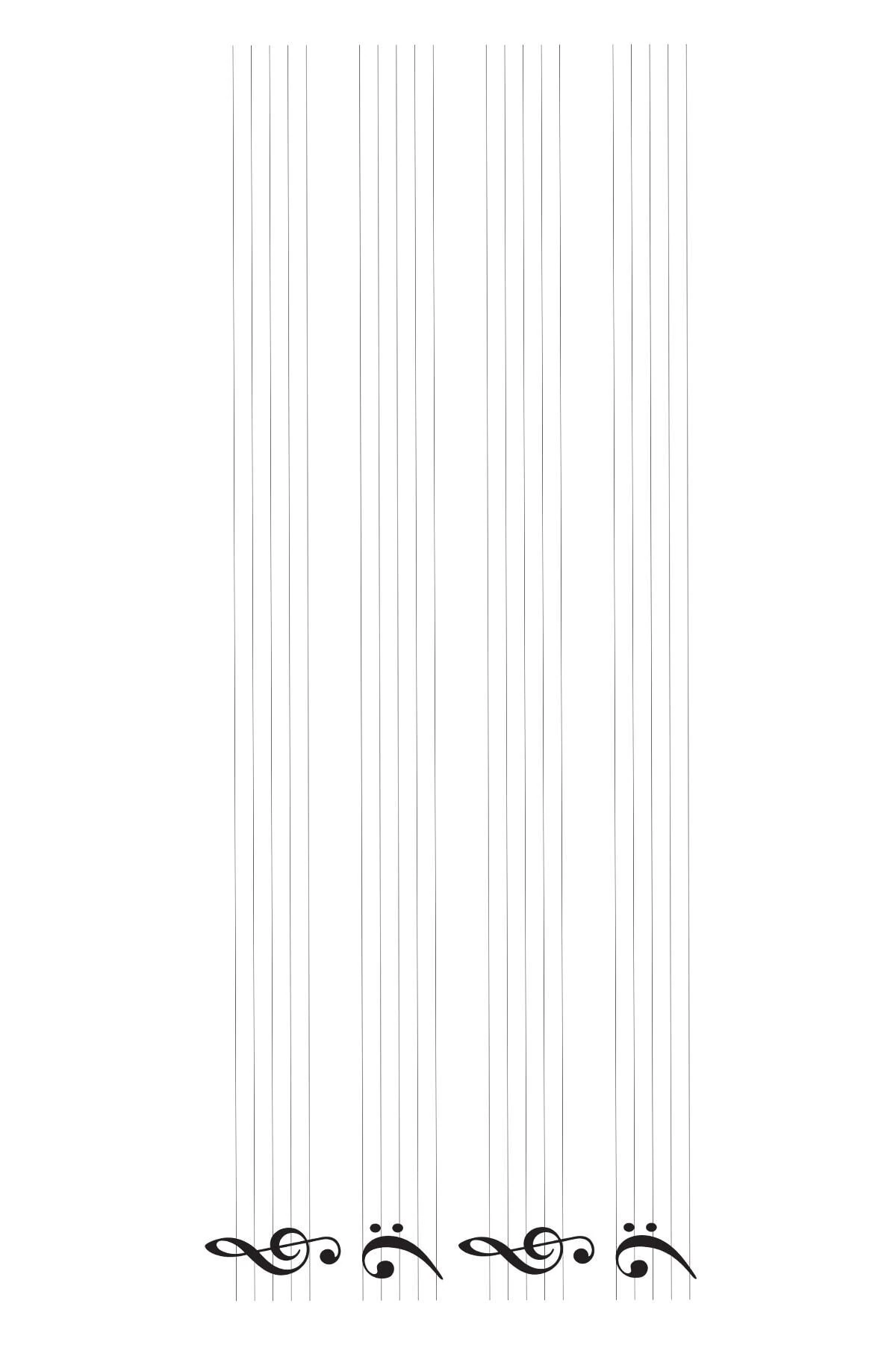 Sol Fa Anahtarlı Porteli, Nota Çizgili, Duvara Yapışan Yazı Tahtası, Statik Sihirli Akıllı Kağıt