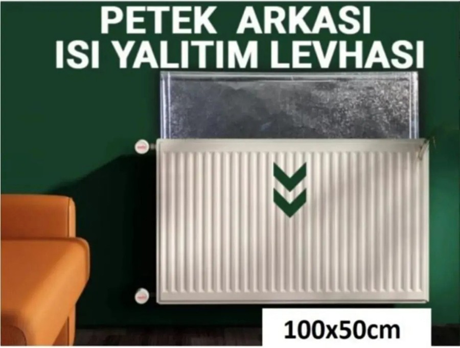 10 Adet Petek Radyatör Arkası Folyo Plaka Kalorifer Arkalığı Alüminyum Isı Yalıtım Folyosu 100X50