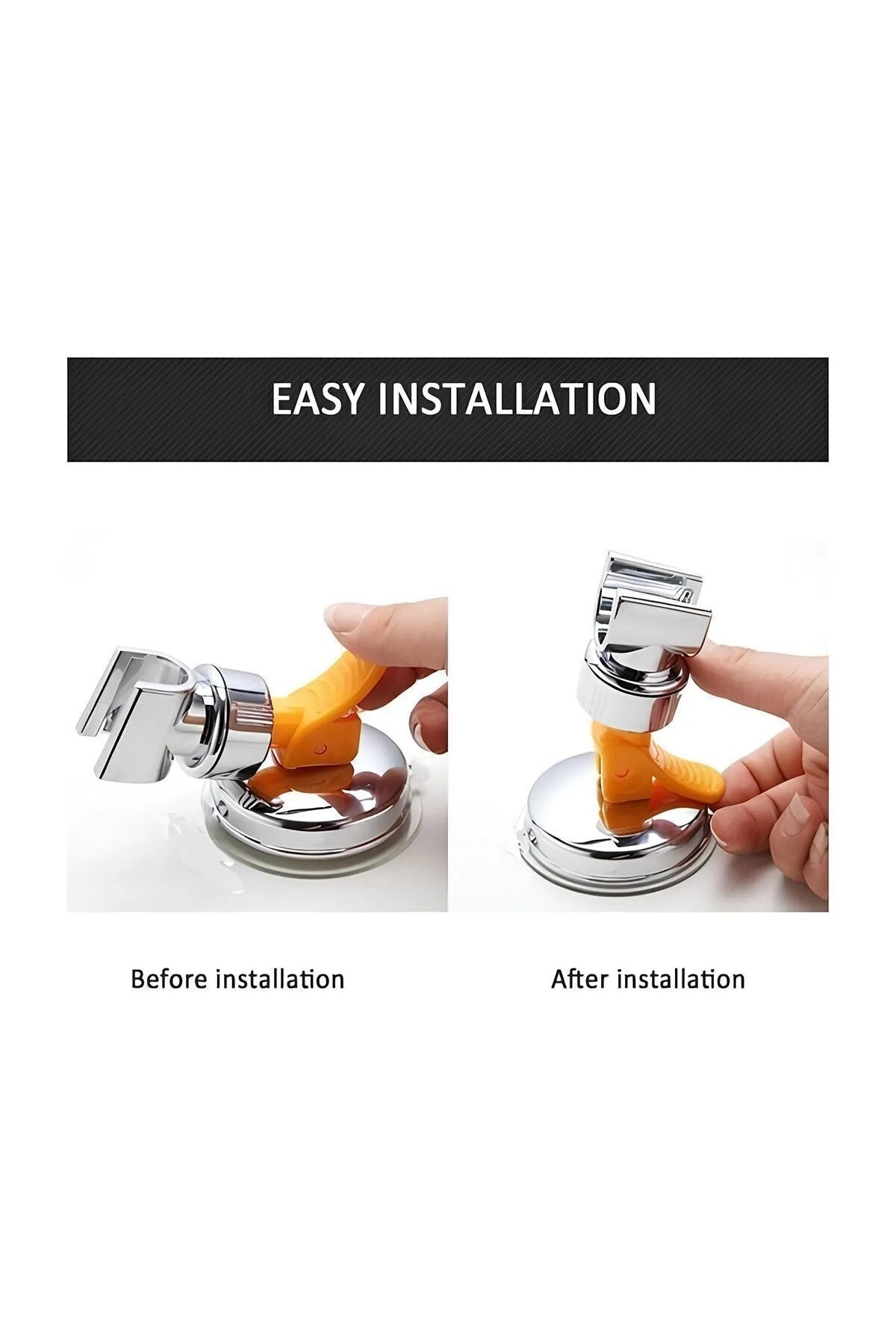 Vakumlu Mafsal Duş Başlığı Aparatı Ayarlanabilir Sabitleyici Duvar Tutucu Vantuzlu Askı