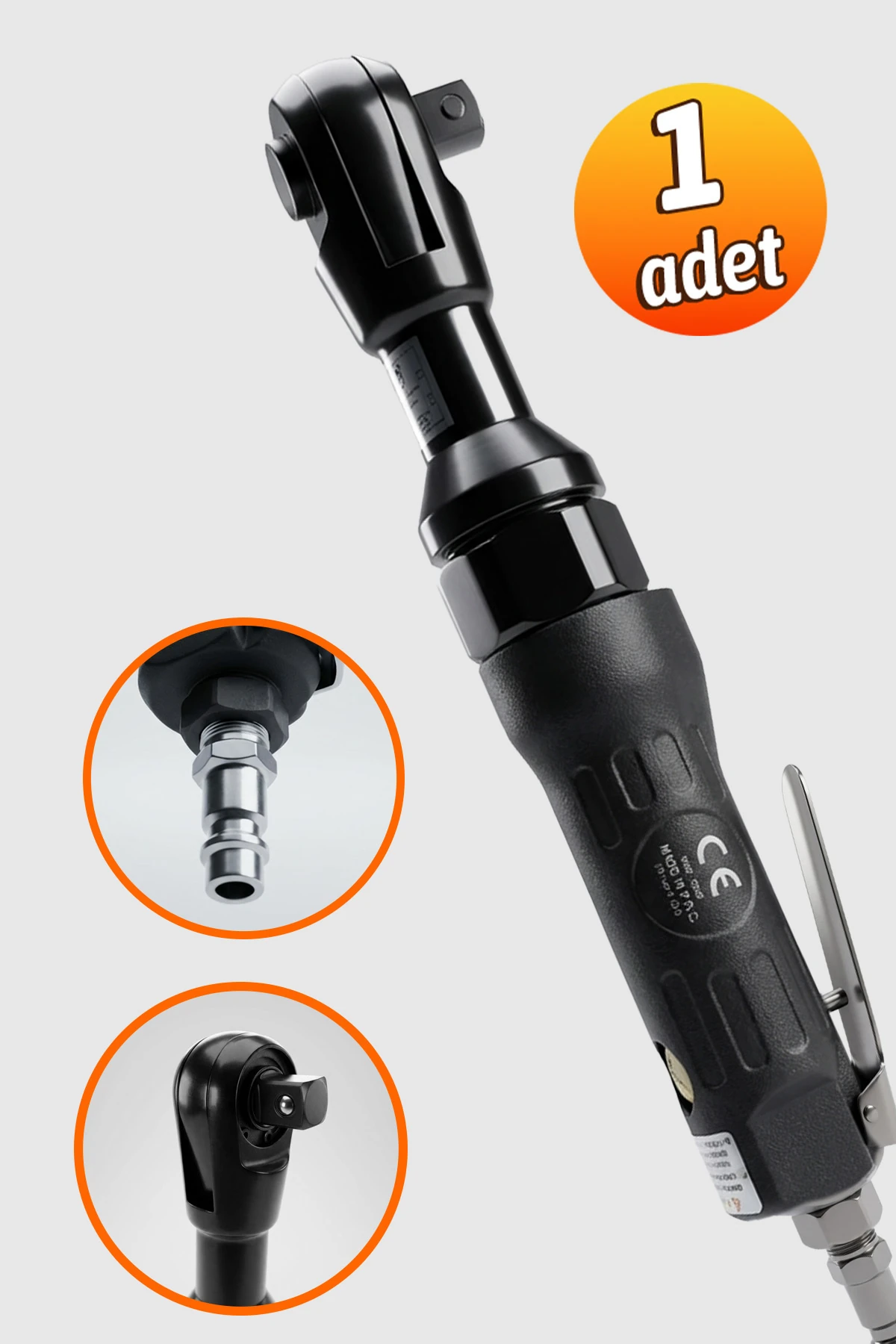 Siyah Dayanıklı Malzeme NTX4871 1/2'' Havalı Cırcır Kol 6.3 KG