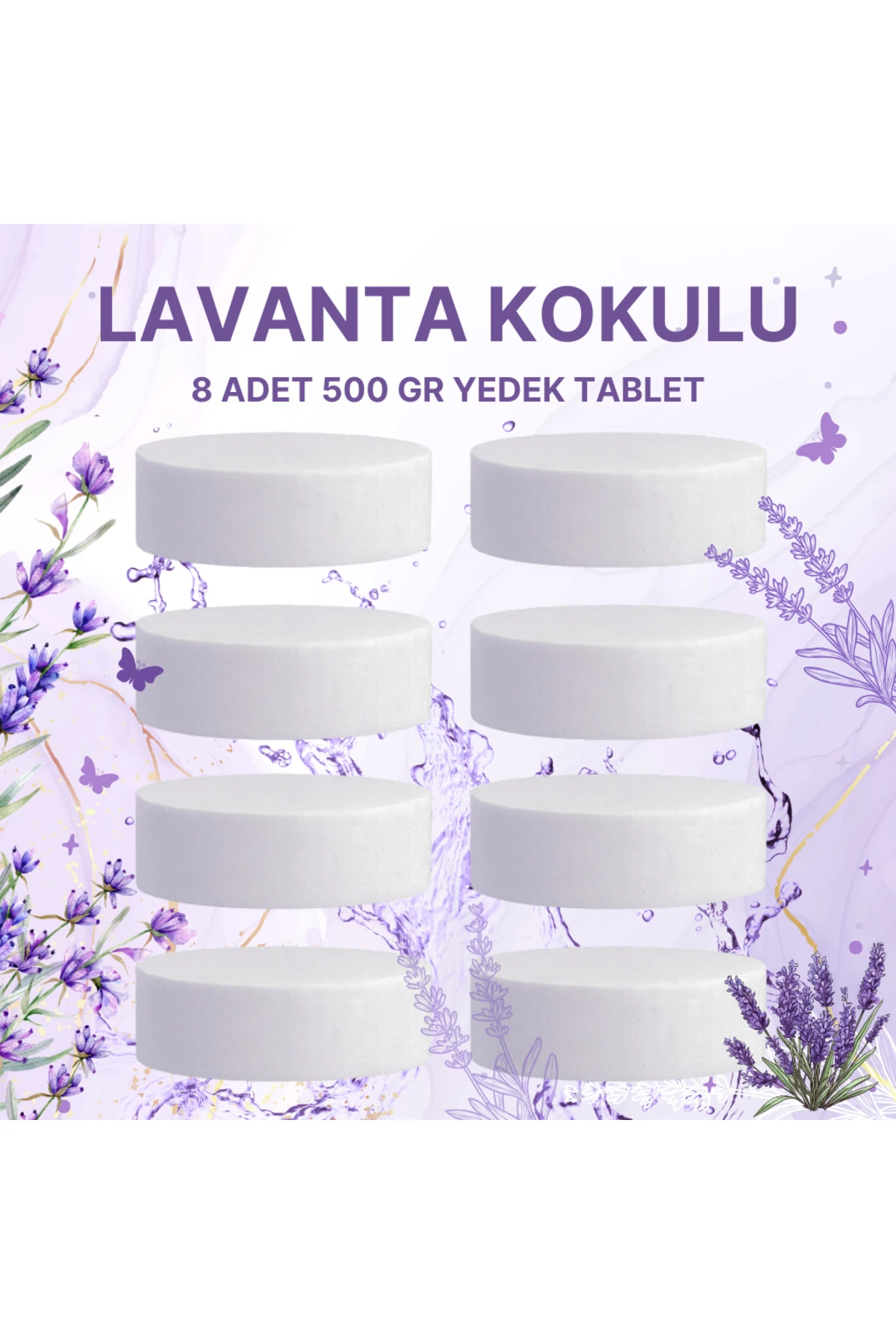 4 Adet 2x500 gr Nem Alıcı Rutubet Ve Küf Önleyici Yedek Tablet Lavanta