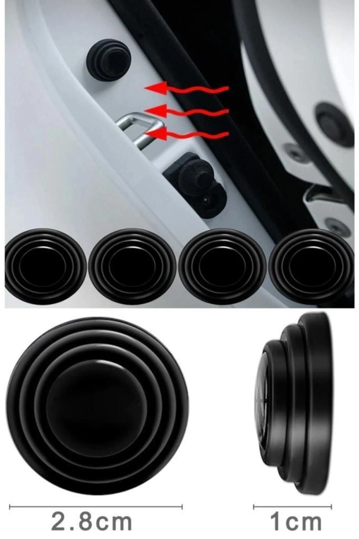 10 Adet Araba Kapı Ses Ve Gürültü Önleyici Conta Kaput Bagaj Darbe Emici Ses Yalıtım Izolasyon Pedi