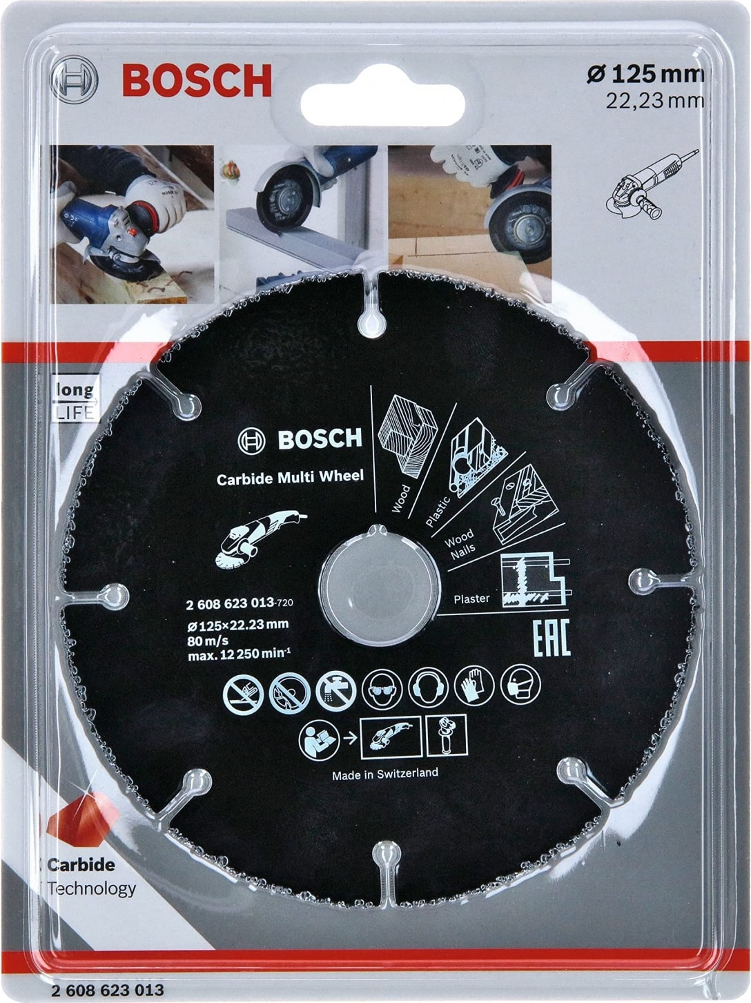 BOSCH - Carbide Multiwheel, Taşlama Makineleri İle Ahşap Ve Plastiği Güvenli Kesme Bıçağı 125Mm